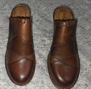 Born Brown Leather Women's Mules